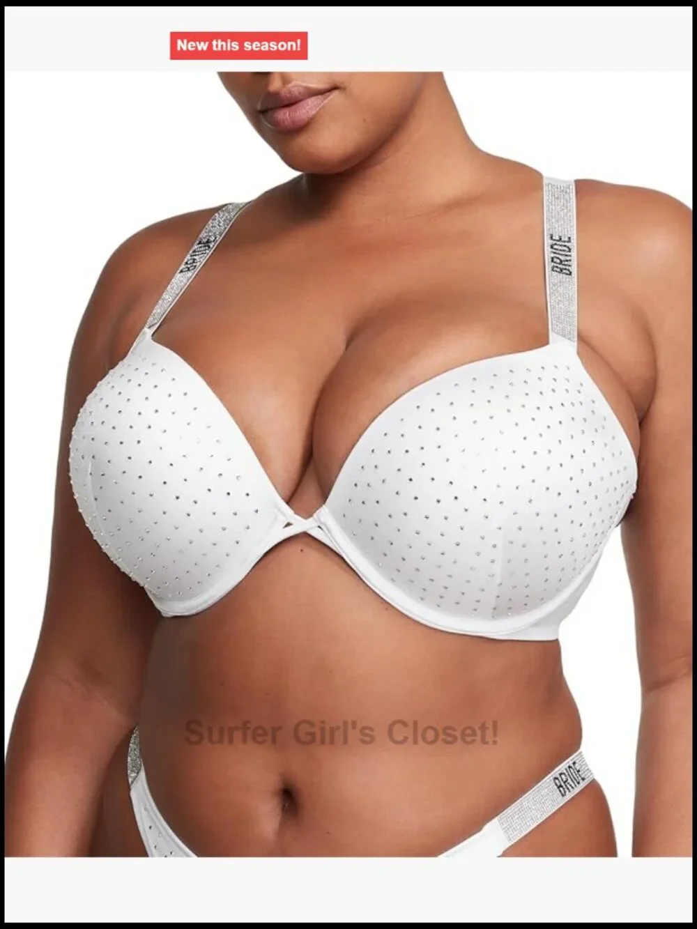 Rhinestone Strap Bombshell Push-Up Bikini Top - Sleeveless Triangle